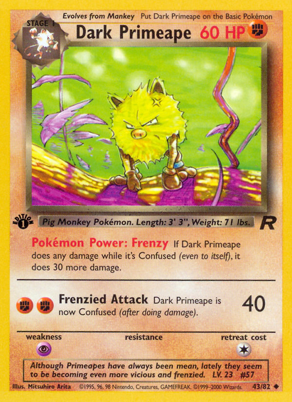 Dark Primeape (43/82) [Team Rocket 1st Edition] | Jomio and Rueliete's Cards and Comics