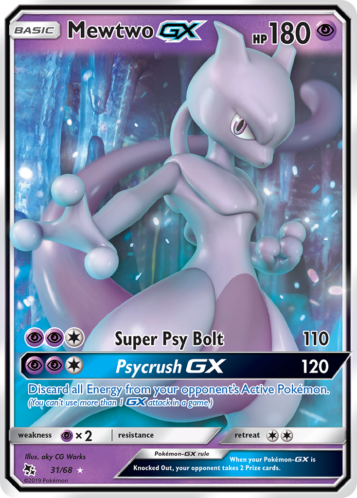 Mewtwo GX (31/68) [Sun & Moon: Hidden Fates] | Jomio and Rueliete's Cards and Comics