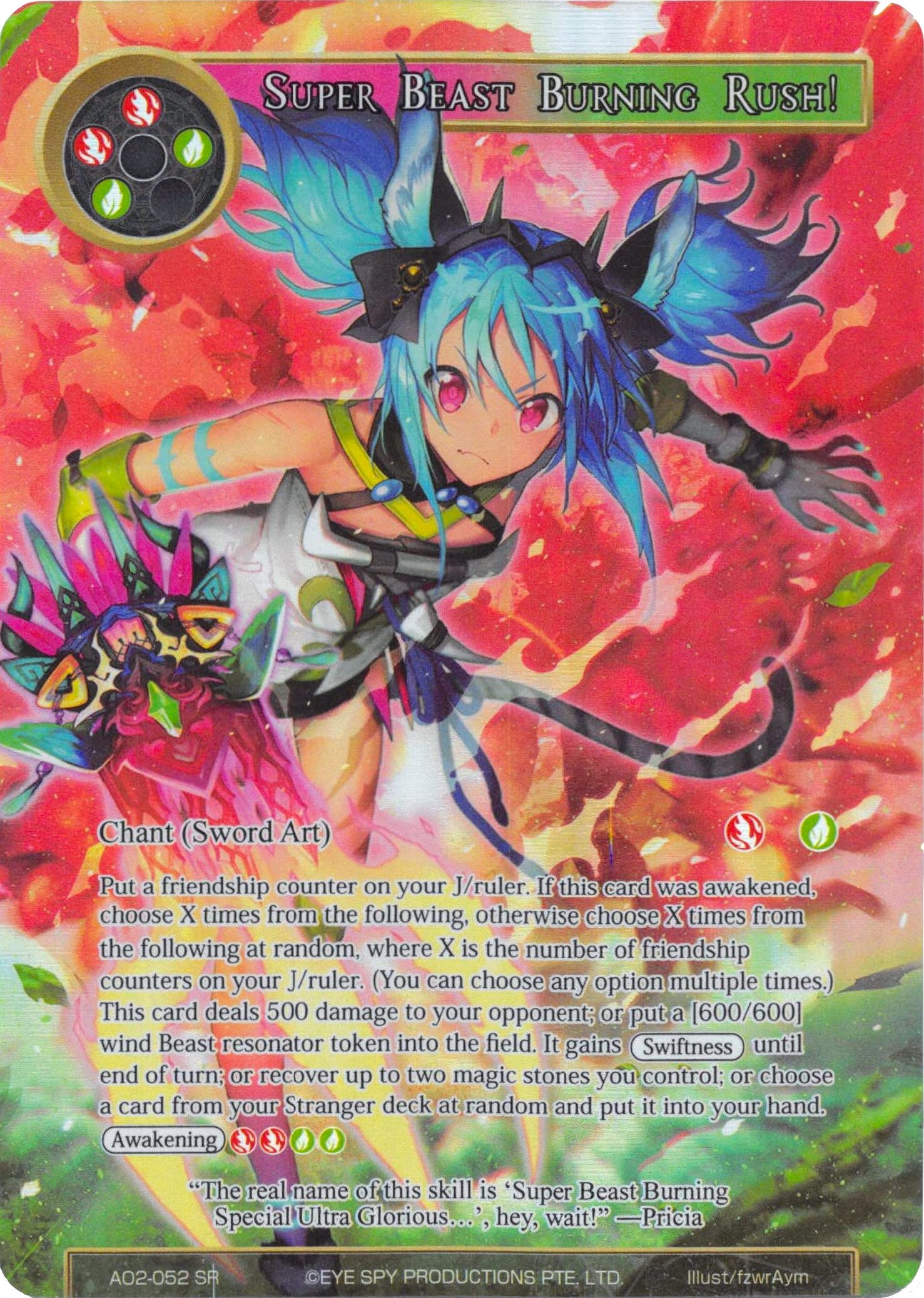 Super Beast Burning Rush! (Full Art) (AO2-052) [Alice Origin II] | Jomio and Rueliete's Cards and Comics