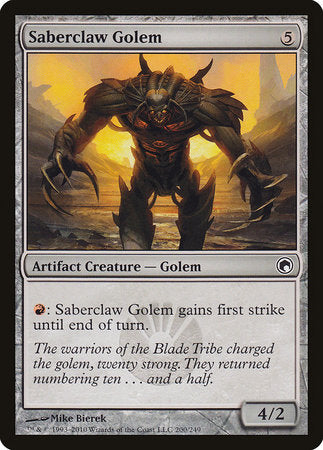 Saberclaw Golem [Scars of Mirrodin] | Jomio and Rueliete's Cards and Comics