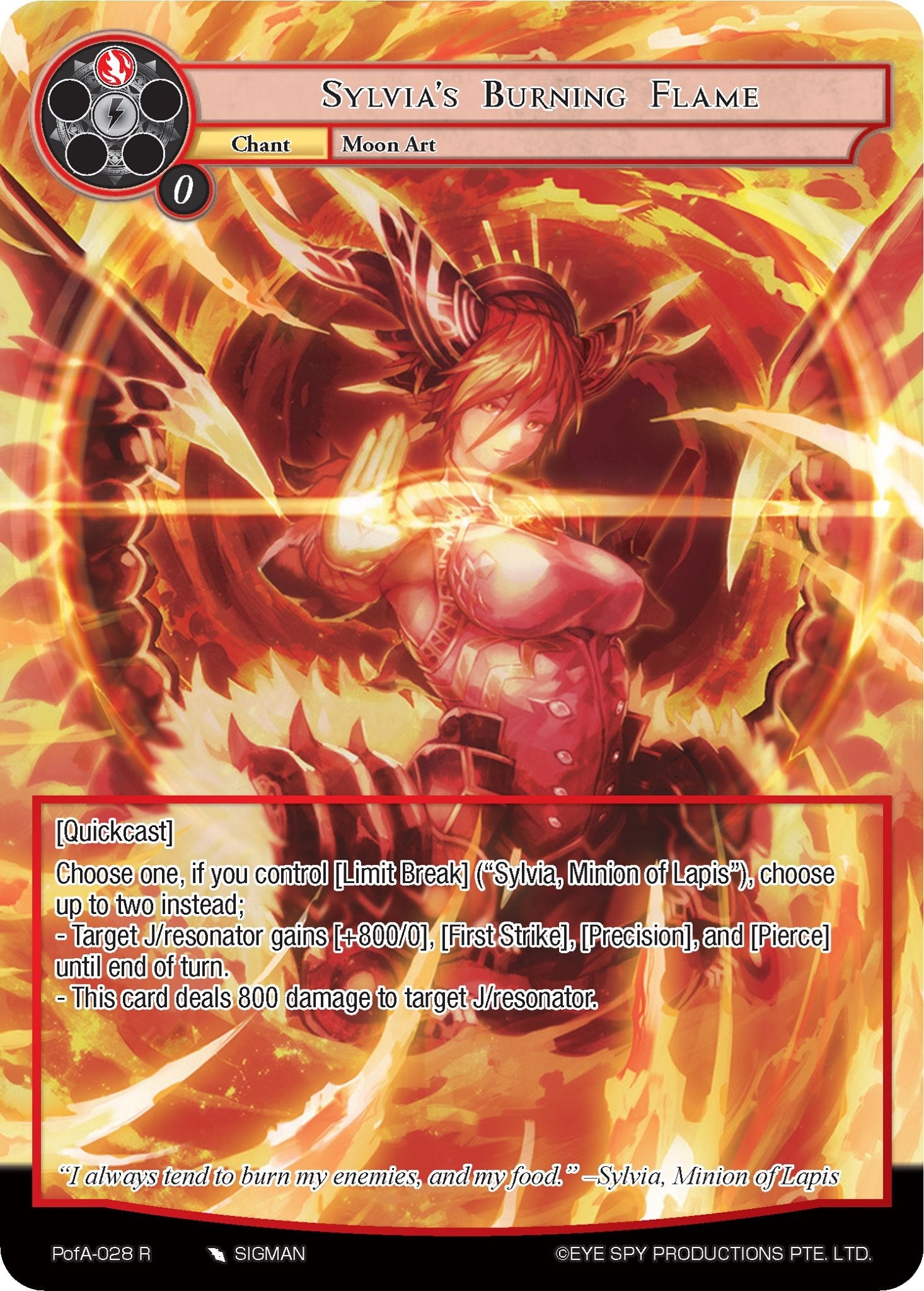 Sylvia's Burning Flame (Full Art) (PofA-028) [Alice Origin IV: Prologue of Attoractia] | Jomio and Rueliete's Cards and Comics