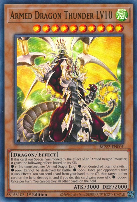 Armed Dragon Thunder LV10 [MP22-EN001] Ultra Rare | Jomio and Rueliete's Cards and Comics