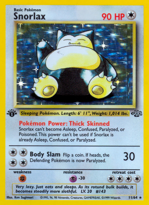 Snorlax (11/64) [Jungle 1st Edition] | Jomio and Rueliete's Cards and Comics