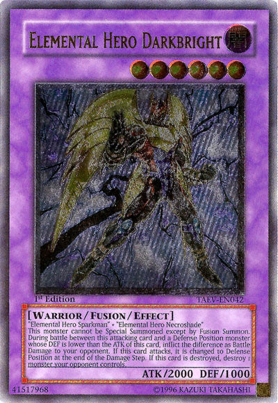 Elemental Hero Darkbright [TAEV-EN042] Ultimate Rare | Jomio and Rueliete's Cards and Comics