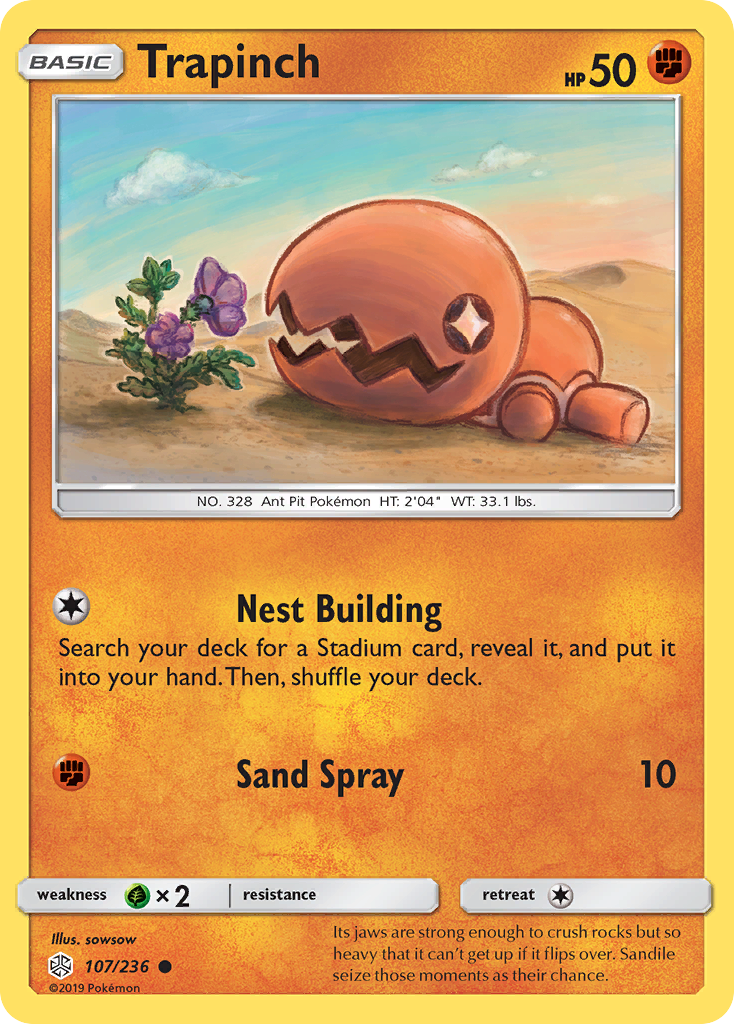 Trapinch (107/236) [Sun & Moon: Cosmic Eclipse] | Jomio and Rueliete's Cards and Comics