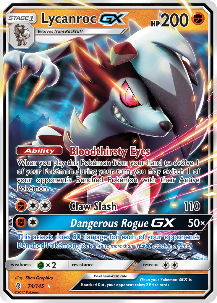 Lycanroc GX (74/145) [Sun & Moon: Guardians Rising] | Jomio and Rueliete's Cards and Comics