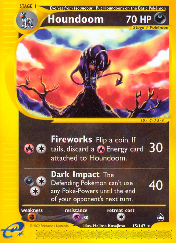 Houndoom (15/147) [Aquapolis] | Jomio and Rueliete's Cards and Comics
