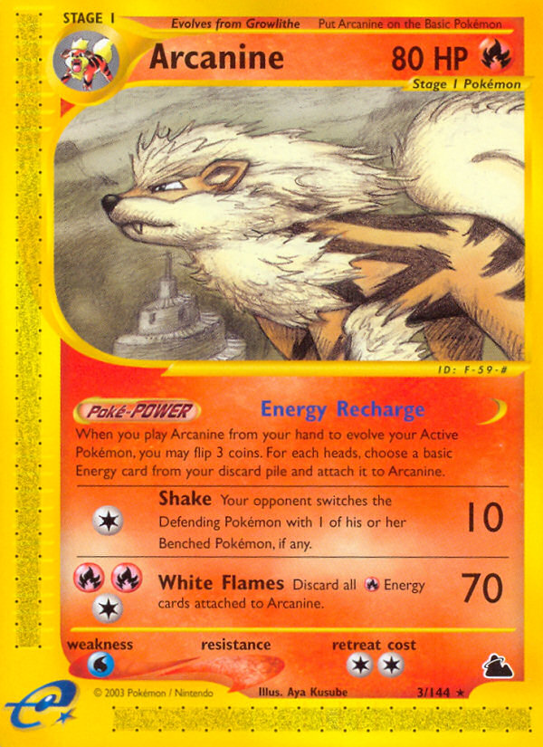 Arcanine (3/144) [Skyridge] | Jomio and Rueliete's Cards and Comics