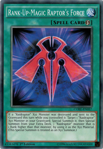Rank-Up-Magic Raptor's Force [CORE-EN057] Common | Jomio and Rueliete's Cards and Comics