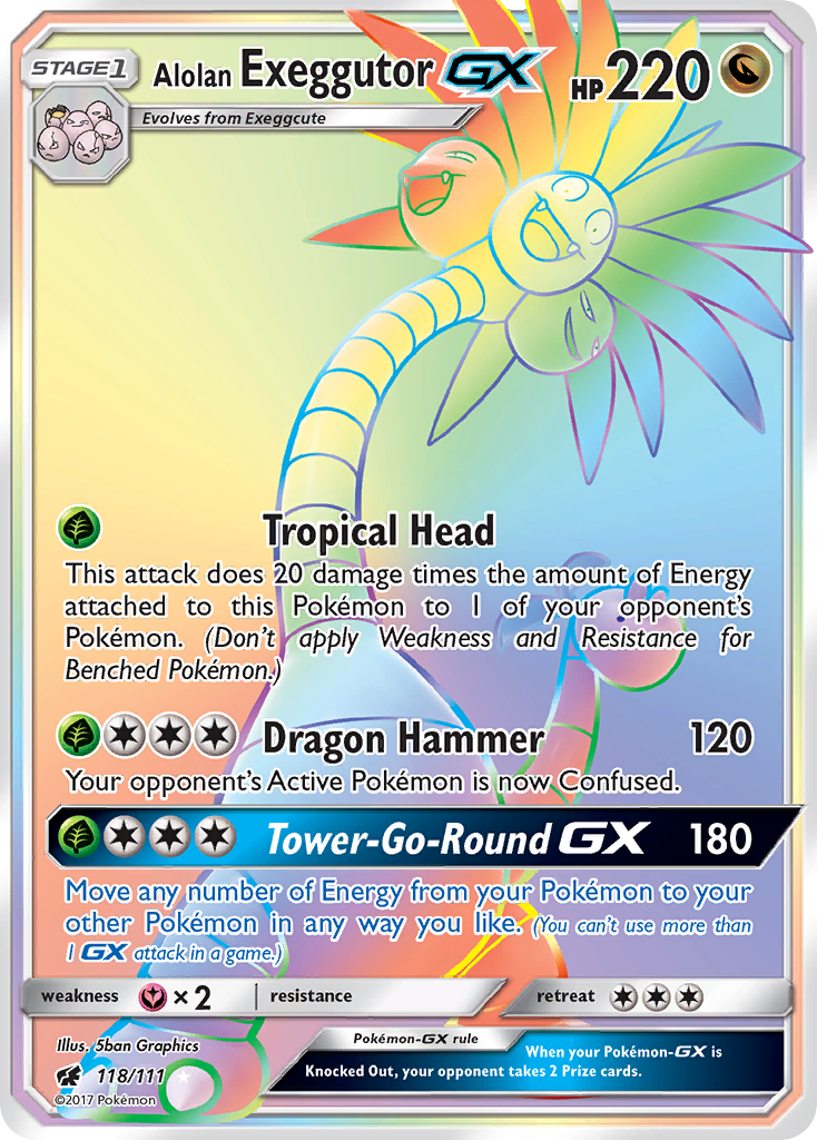 Alolan Exeggutor GX (118/111) [Sun & Moon: Crimson Invasion] | Jomio and Rueliete's Cards and Comics