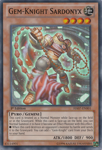 Gem-Knight Sardonyx [HA07-EN001] Super Rare | Jomio and Rueliete's Cards and Comics