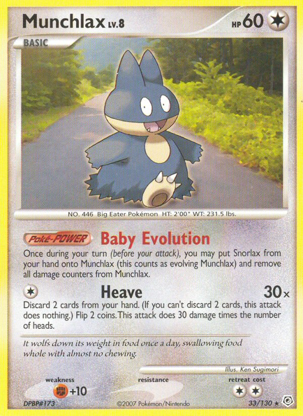 Munchlax (33/130) [Diamond & Pearl: Base Set] | Jomio and Rueliete's Cards and Comics