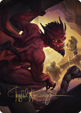 Nefarious Imp Art Card (Gold-Stamped Signature) [Commander Legends: Battle for Baldur's Gate Art Series] | Jomio and Rueliete's Cards and Comics