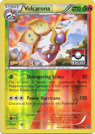 Volcarona (15/114) (League Promo 3rd Place) [XY: Steam Siege] | Jomio and Rueliete's Cards and Comics