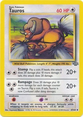 Tauros (47/64) [Jungle Unlimited] | Jomio and Rueliete's Cards and Comics