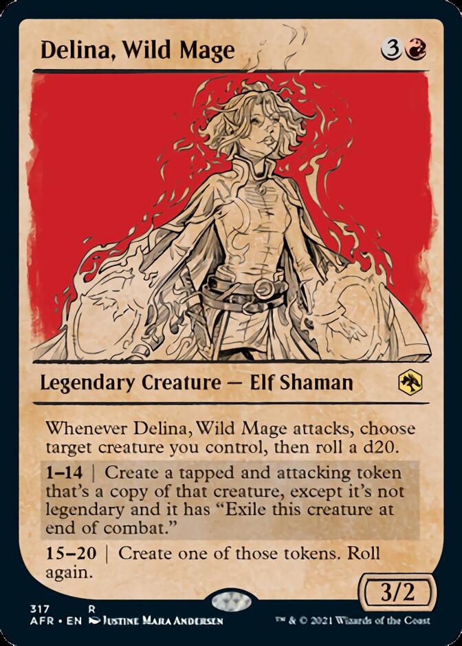 Delina, Wild Mage (Showcase) [Dungeons & Dragons: Adventures in the Forgotten Realms] | Jomio and Rueliete's Cards and Comics