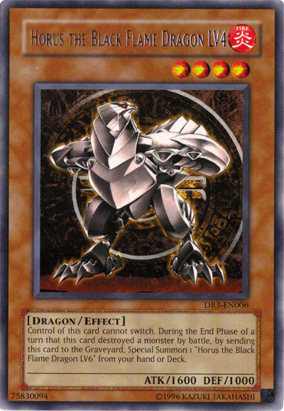 Horus the Black Flame Dragon LV4 [DR3-EN006] Rare | Jomio and Rueliete's Cards and Comics