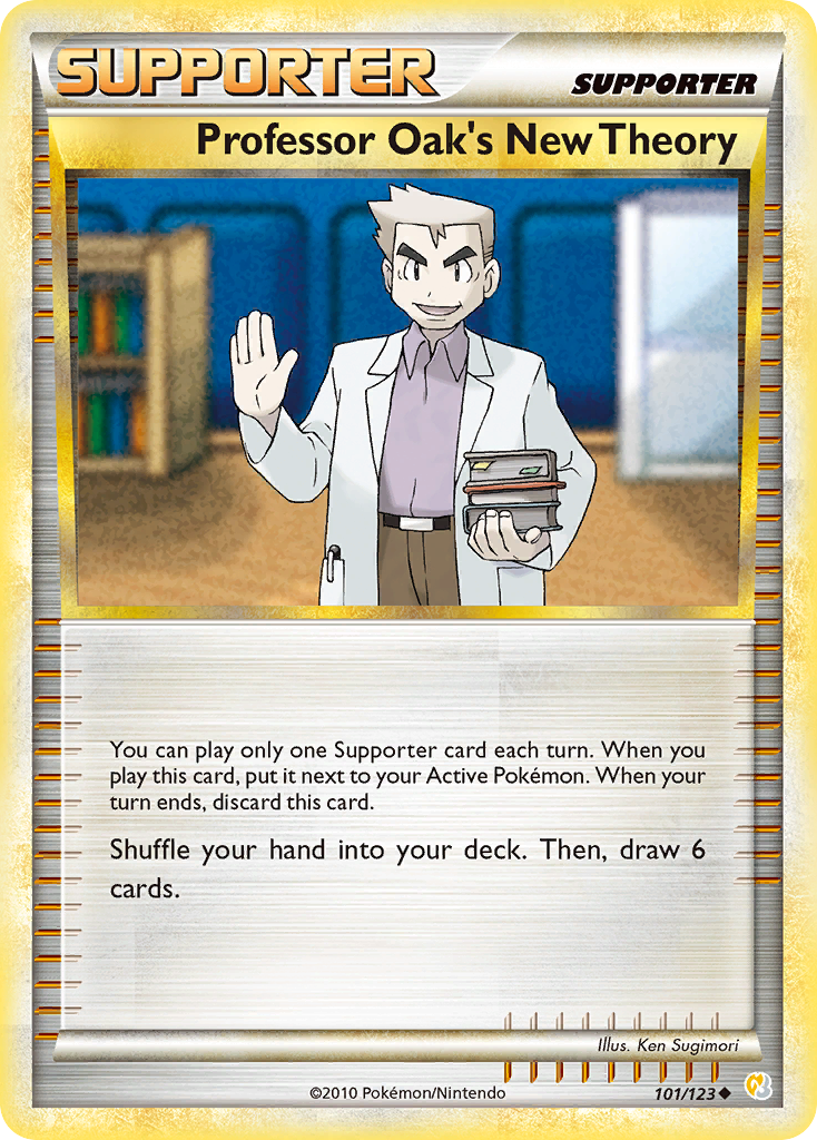 Professor Oak's New Theory (101/123) [HeartGold & SoulSilver: Base Set] | Jomio and Rueliete's Cards and Comics