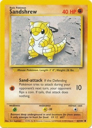 Sandshrew (62/102) [Base Set Unlimited] | Jomio and Rueliete's Cards and Comics