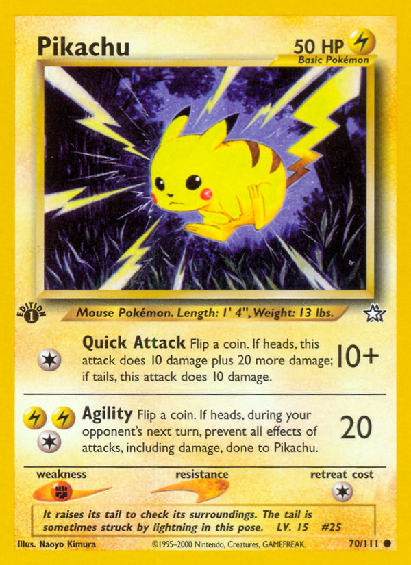 Pikachu (70/111) [Neo Genesis 1st Edition] | Jomio and Rueliete's Cards and Comics