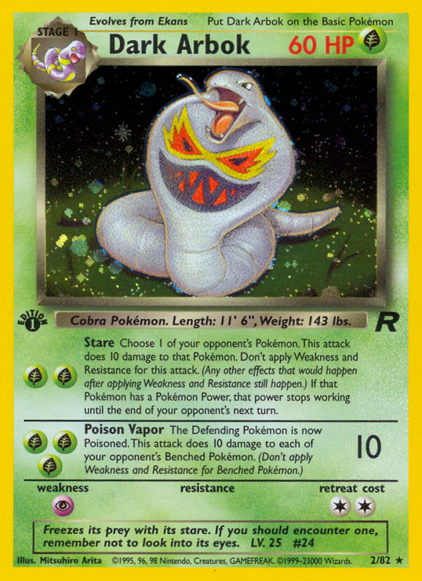 Dark Arbok (2/82) [Team Rocket 1st Edition] | Jomio and Rueliete's Cards and Comics