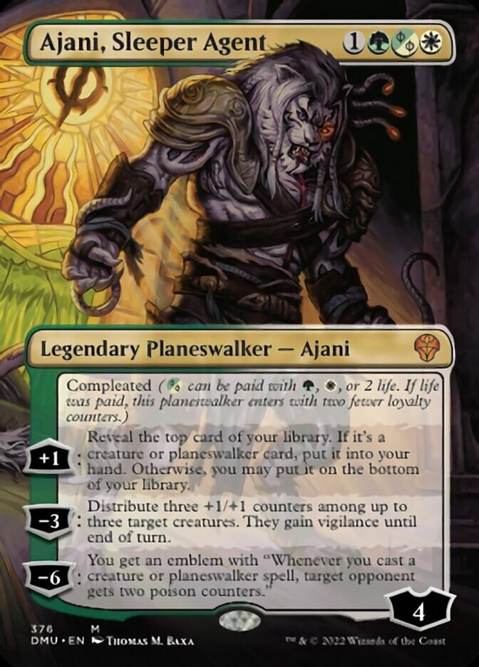 Ajani, Sleeper Agent (Borderless) (376) [Dominaria United] | Jomio and Rueliete's Cards and Comics