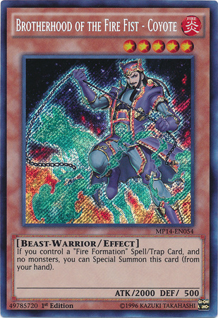 Brotherhood of the Fire Fist - Coyote [MP14-EN054] Secret Rare | Jomio and Rueliete's Cards and Comics