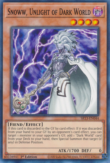 Snoww, Unlight of Dark World [SR13-EN044] Common | Jomio and Rueliete's Cards and Comics