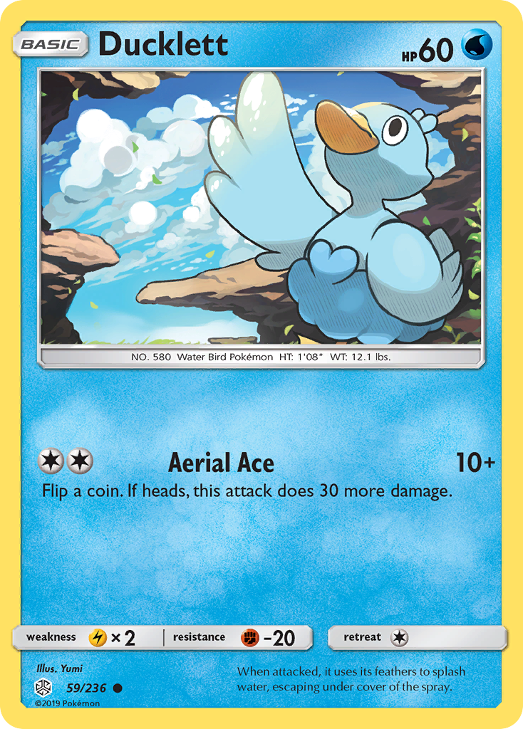 Ducklett (59/236) [Sun & Moon: Cosmic Eclipse] | Jomio and Rueliete's Cards and Comics