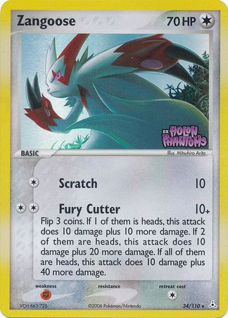 Zangoose (34/110) (Stamped) [EX: Holon Phantoms] | Jomio and Rueliete's Cards and Comics