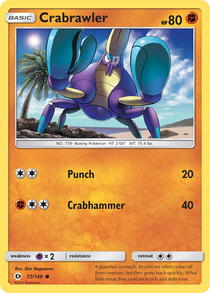 Crabrawler (72/149) [Sun & Moon: Base Set] | Jomio and Rueliete's Cards and Comics