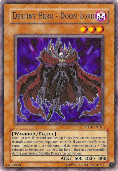 Destiny Hero - Doom Lord [DR04-EN181] Rare | Jomio and Rueliete's Cards and Comics