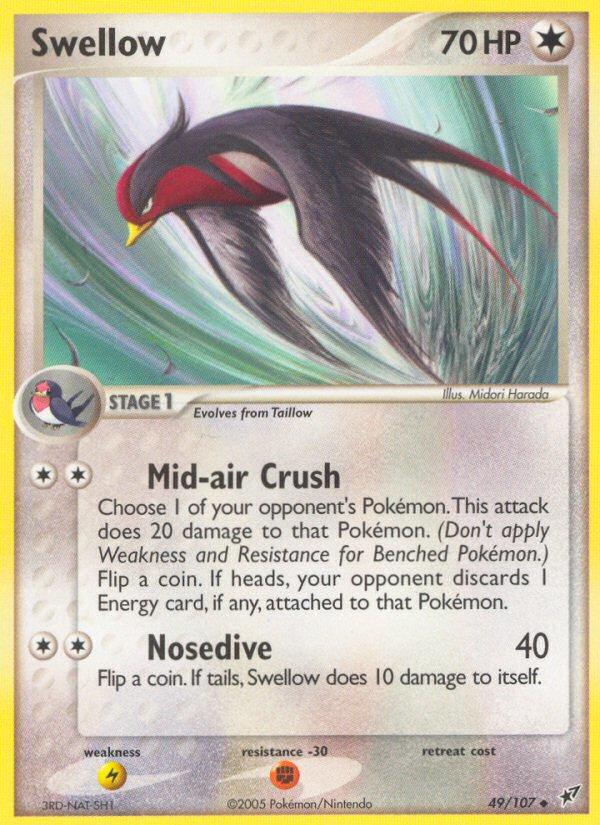 Swellow (49/107) [EX: Deoxys] | Jomio and Rueliete's Cards and Comics
