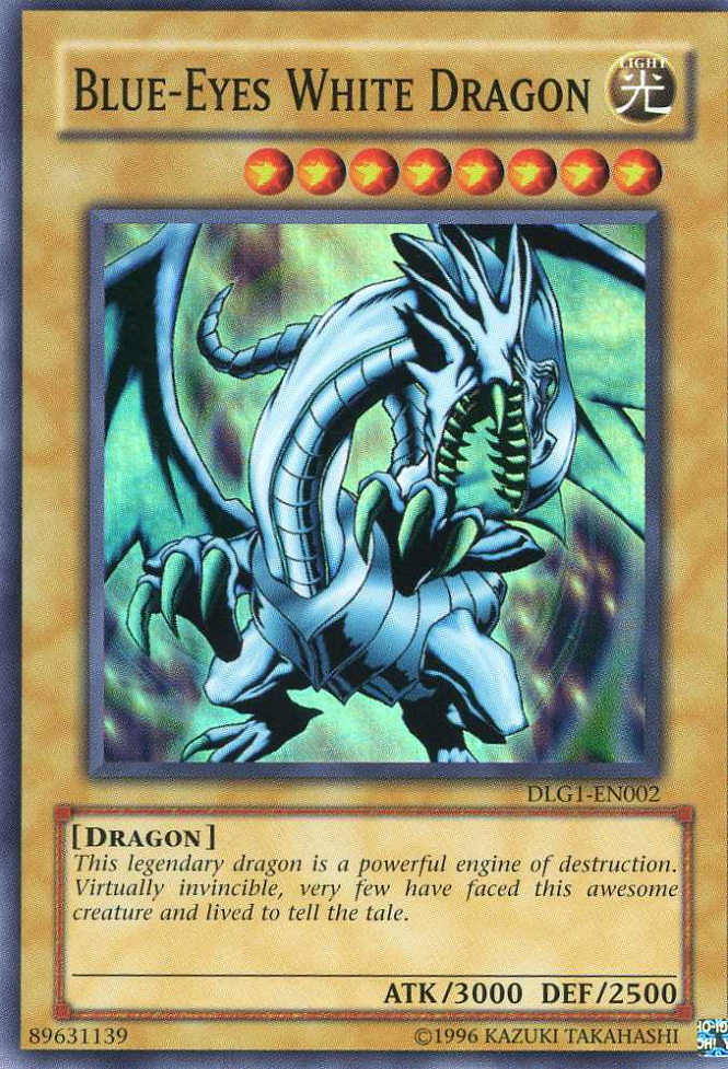 Blue-Eyes White Dragon [DLG1-EN002] Super Rare | Jomio and Rueliete's Cards and Comics