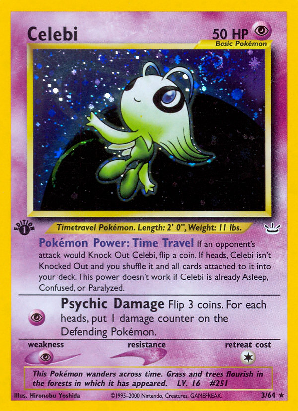 Celebi (3/64) [Neo Revelation 1st Edition] | Jomio and Rueliete's Cards and Comics