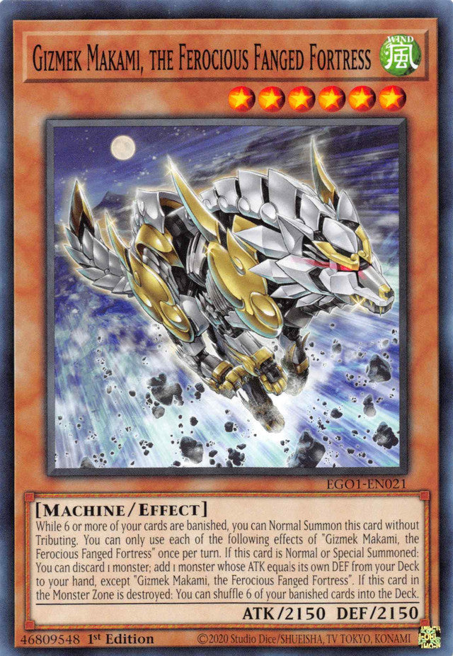 Gizmek Makami, the Ferocious Fanged Fortress [EGO1-EN021] Common | Jomio and Rueliete's Cards and Comics