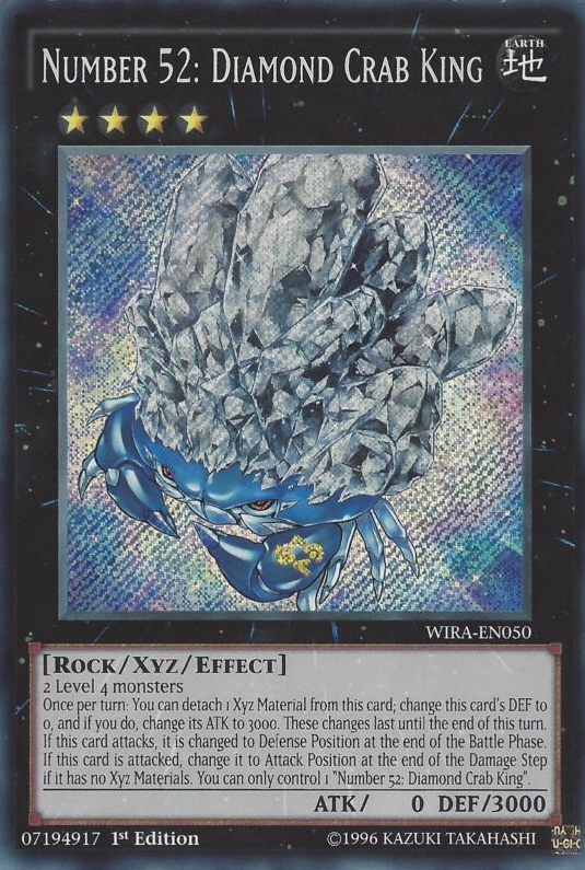Number 52: Diamond Crab King [WIRA-EN050] Secret Rare | Jomio and Rueliete's Cards and Comics