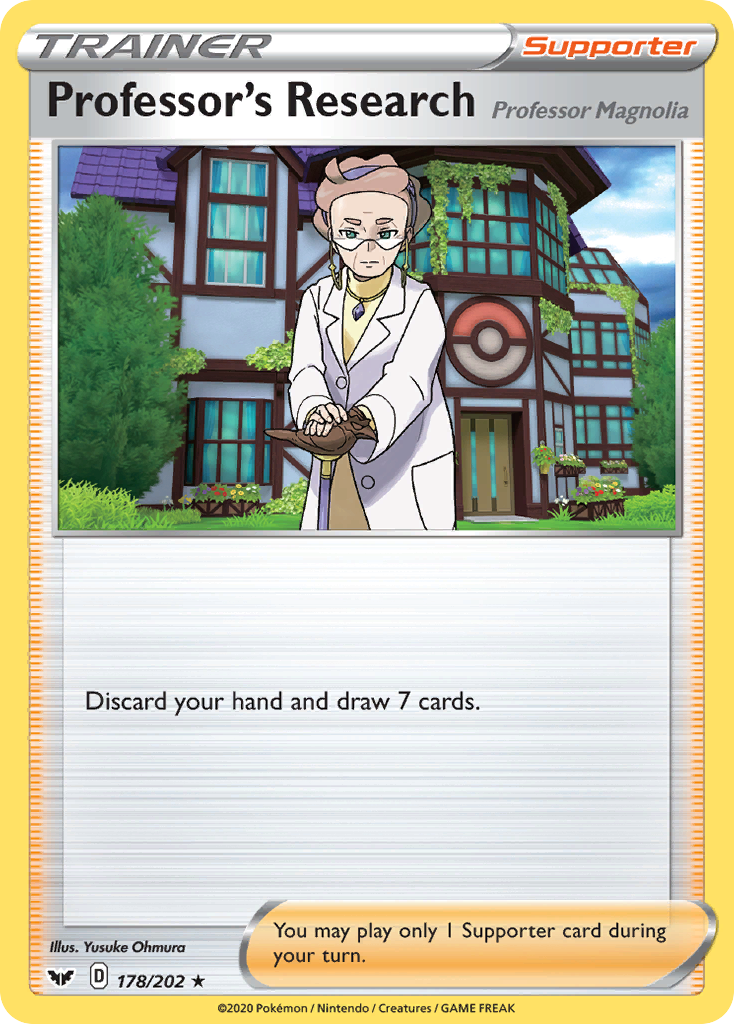 Professor's Research (178/202) (Professor Magnolia) [Sword & Shield: Base Set] | Jomio and Rueliete's Cards and Comics