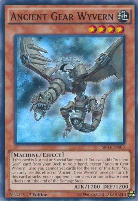 Ancient Gear Wyvern [SR03-EN003] Super Rare | Jomio and Rueliete's Cards and Comics