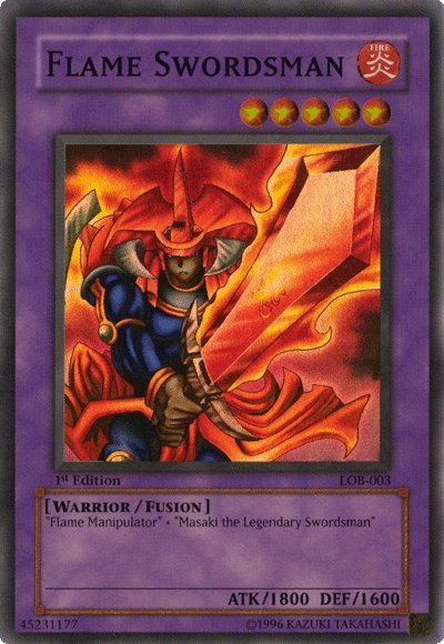 Flame Swordsman [LOB-003] Super Rare | Jomio and Rueliete's Cards and Comics