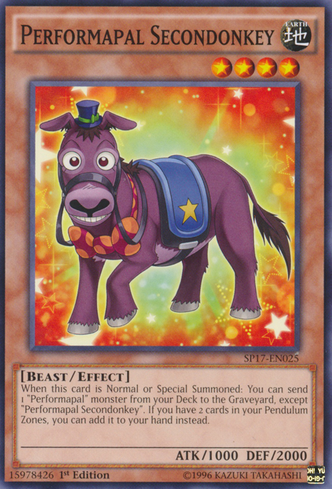 Performapal Secondonkey [SP17-EN025] Common | Jomio and Rueliete's Cards and Comics