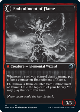 Flame Channeler // Embodiment of Flame [Innistrad: Double Feature] | Jomio and Rueliete's Cards and Comics
