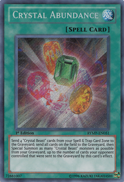 Crystal Abundance [RYMP-EN051] Secret Rare | Jomio and Rueliete's Cards and Comics