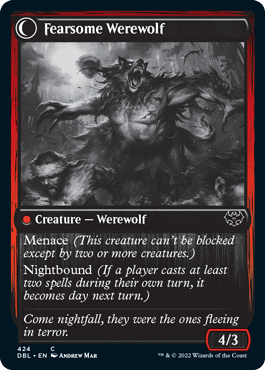 Fearful Villager // Fearsome Werewolf [Innistrad: Double Feature] | Jomio and Rueliete's Cards and Comics