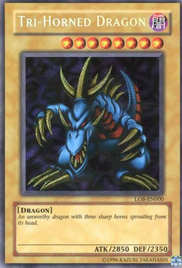 Tri-Horned Dragon [LOB-EN000] Secret Rare | Jomio and Rueliete's Cards and Comics