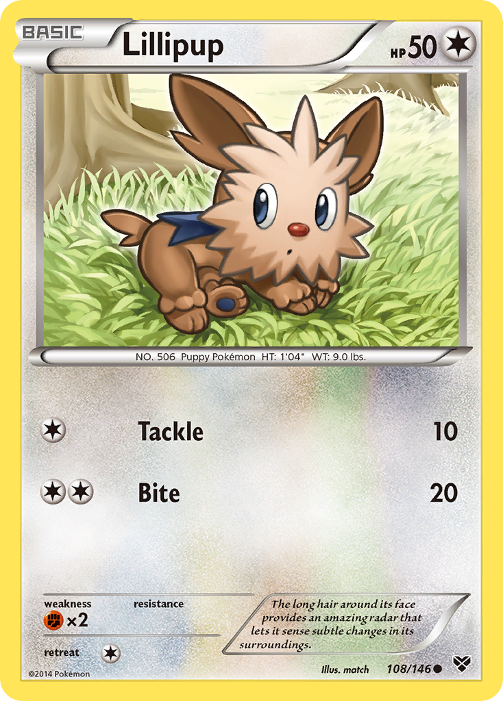 Lillipup (108/146) [XY: Base Set] | Jomio and Rueliete's Cards and Comics