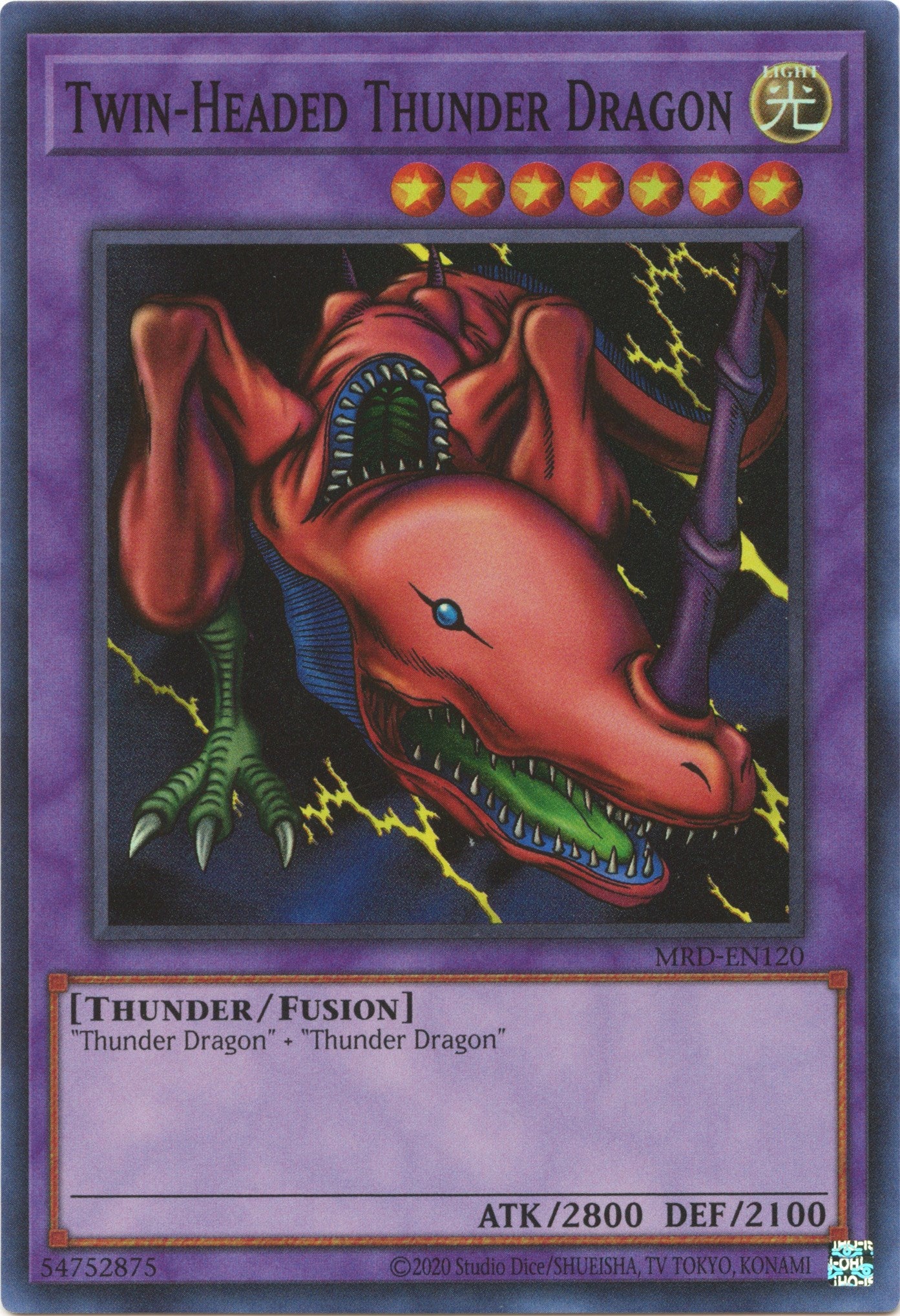 Twin-Headed Thunder Dragon (25th Anniversary) [MRD-EN120] Super Rare | Jomio and Rueliete's Cards and Comics