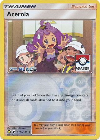 Acerola (112a/147) (League Promo 2nd Place) [Sun & Moon: Burning Shadows] | Jomio and Rueliete's Cards and Comics