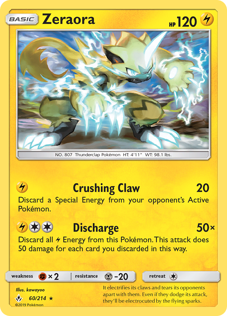 Zeraora (60/214) [Sun & Moon: Unbroken Bonds] | Jomio and Rueliete's Cards and Comics