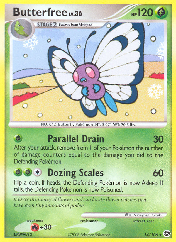 Butterfree (14/106) [Diamond & Pearl: Great Encounters] | Jomio and Rueliete's Cards and Comics